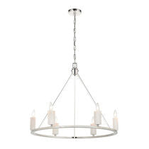 White Stone 30'' Wide 6-light Chandelier