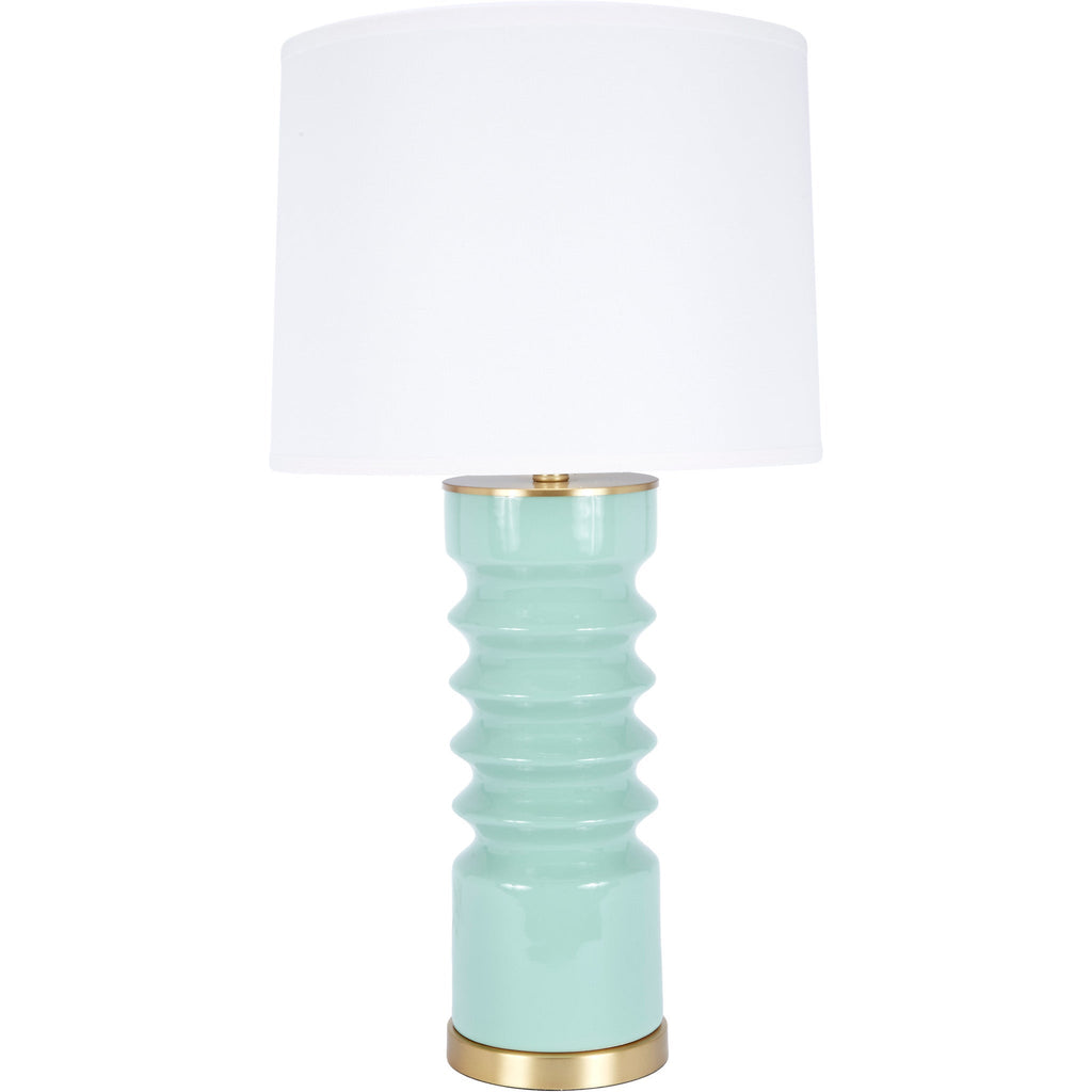 Modern Aqua and Gold Lamp