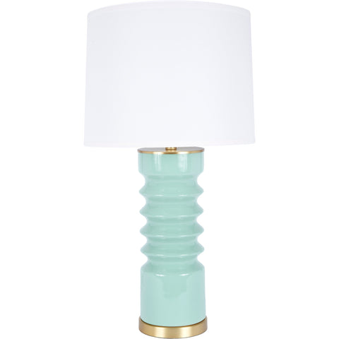 Modern Aqua and Gold Lamp