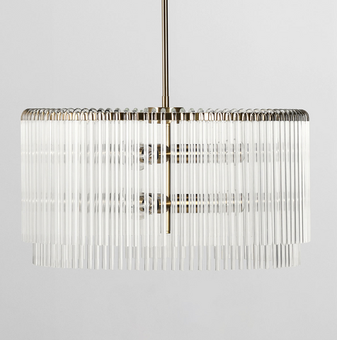 Julia Crystal and Brass Drum Chandelier