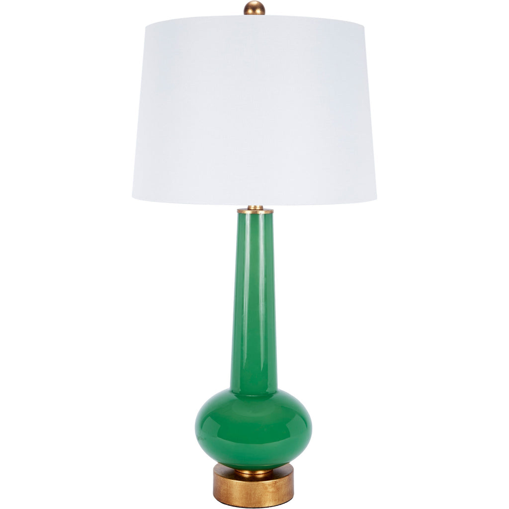 Kelly Green and Gold Table Lamp