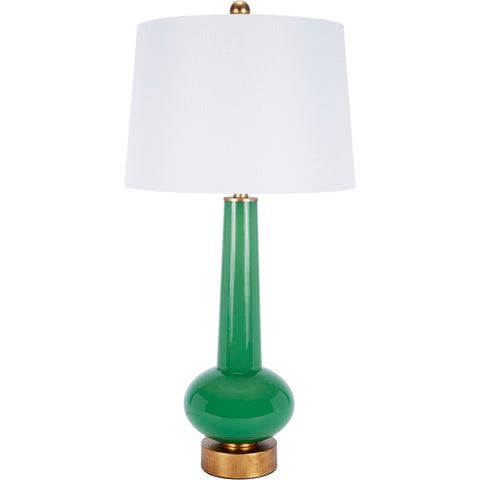 Kelly Green and Gold Table Lamp