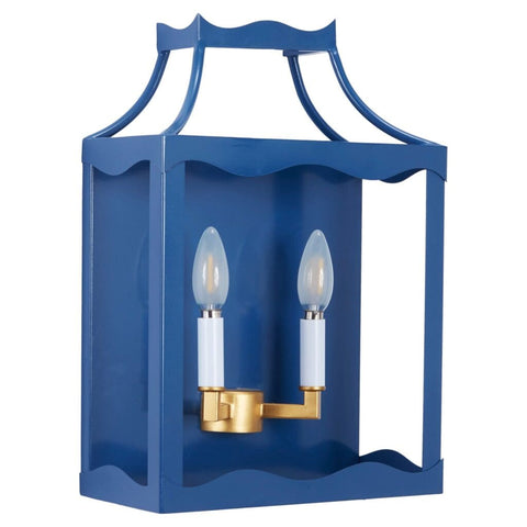 Navy and Gold Deco Style Sconce