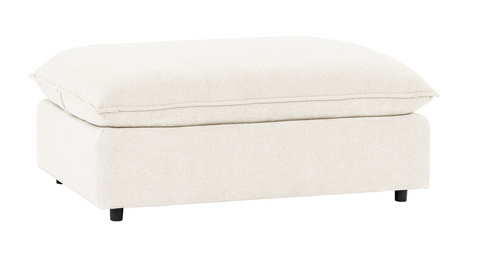 Mykonos Upholstered Ottoman in Ivory