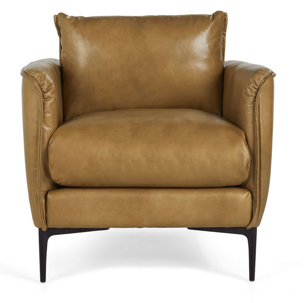 Ansley Modern Leather Chair in Cognac