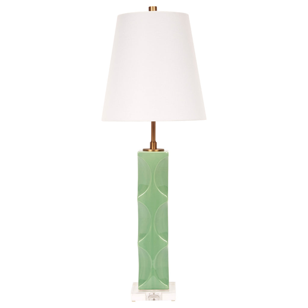 Sleek Green and Brass Table Lamp