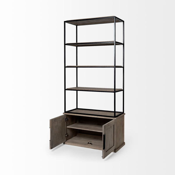 Tall Wooden Industrial Shelves