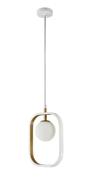 White and Gold Lined Pendant Light - CENTURIA